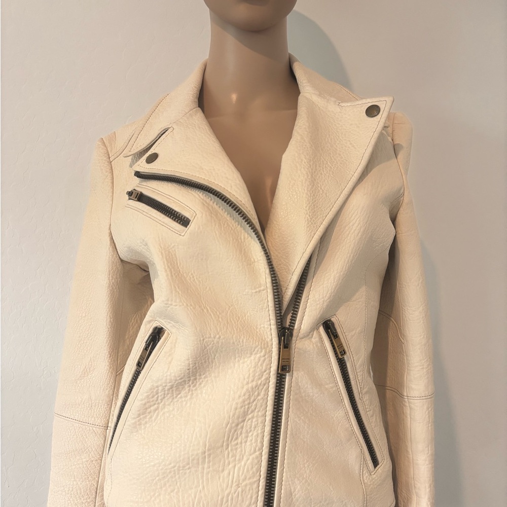 Prada Women's Off-White Leather Jacket